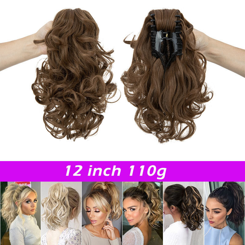 26-Inch Real Human Hair Ponytail Extension with Claw Clip - Thick Hairpiece