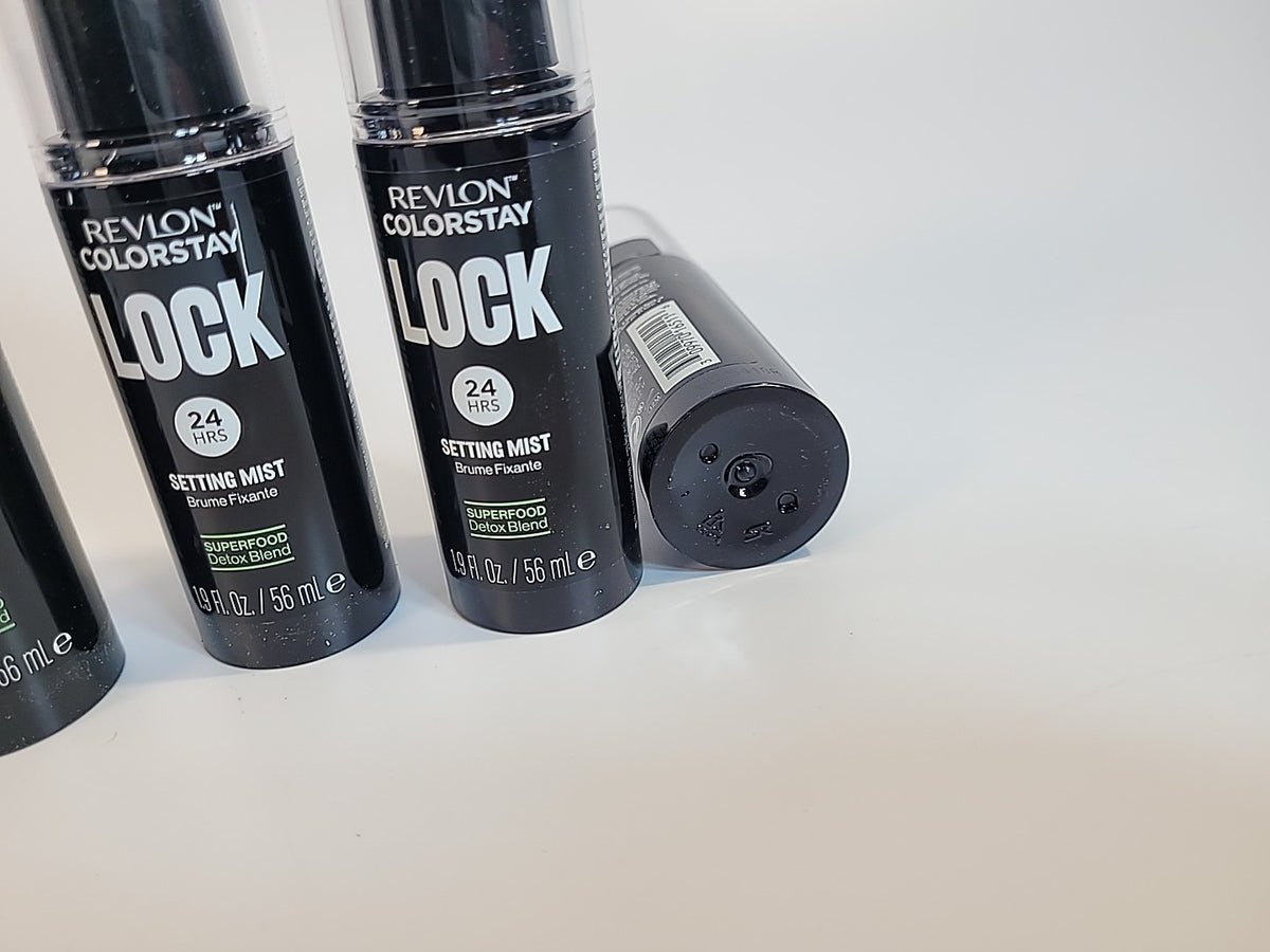 Revlon ColorStay Lock Setting Spray - 24 Hour Makeup Finish, Hydrating Superfood Blend, Travel Size 1.9oz (Pack of 4)