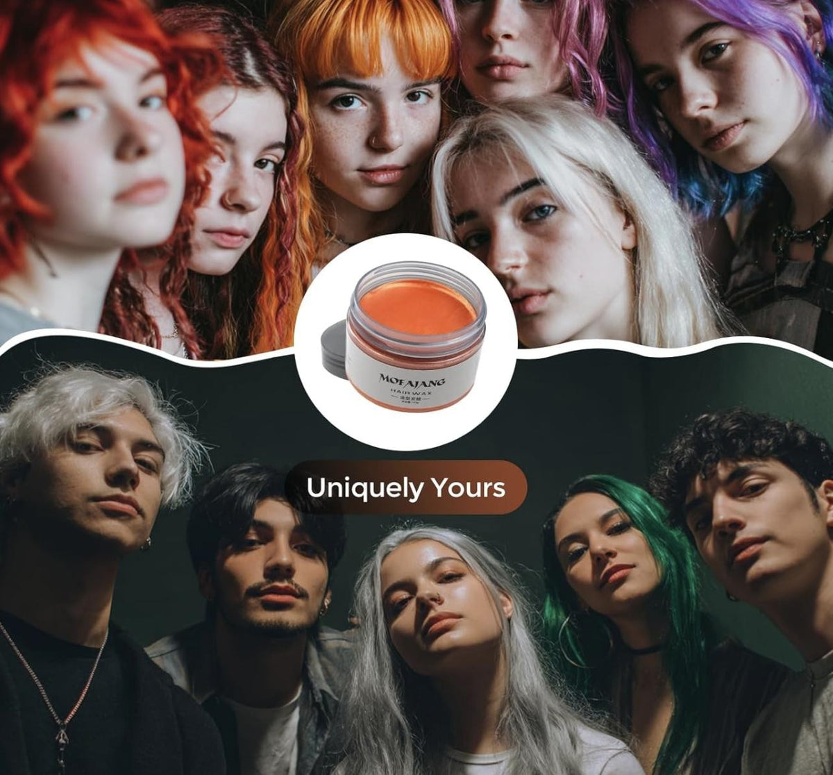 Temporary Hair Wax Color Set - Natural Orange Hair Styling Pomades for Men & Women