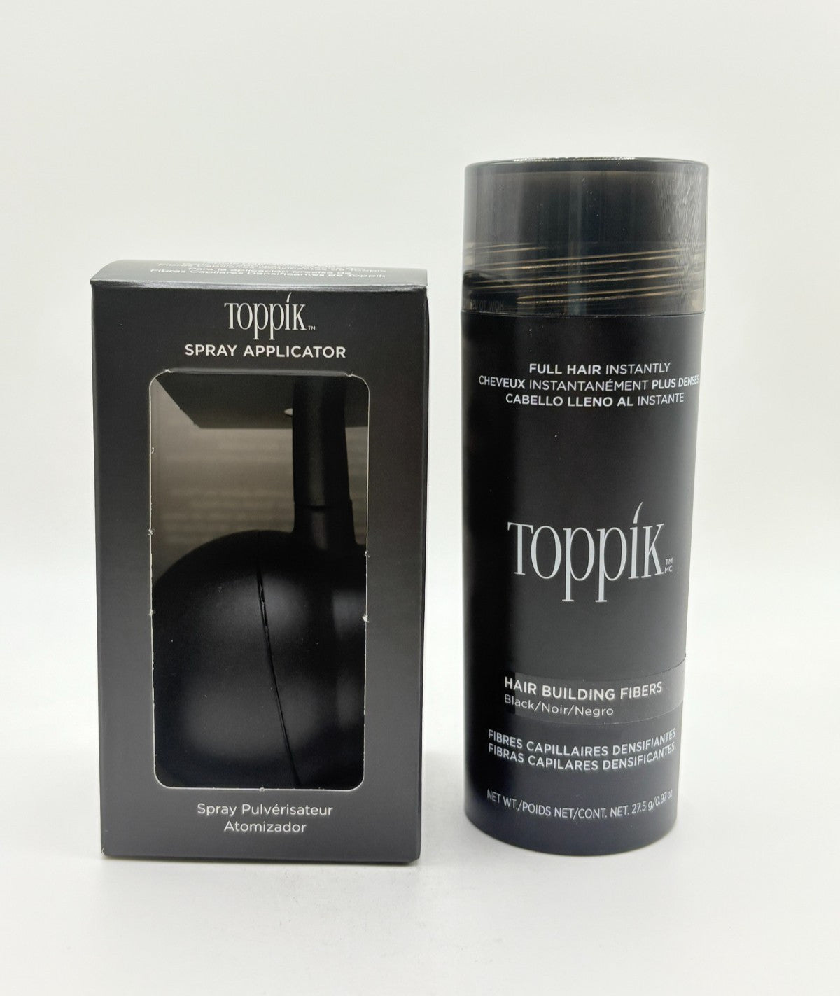 Toppik Spray Applicator + Hair Building Fiber (Black) 0.97oz Combo