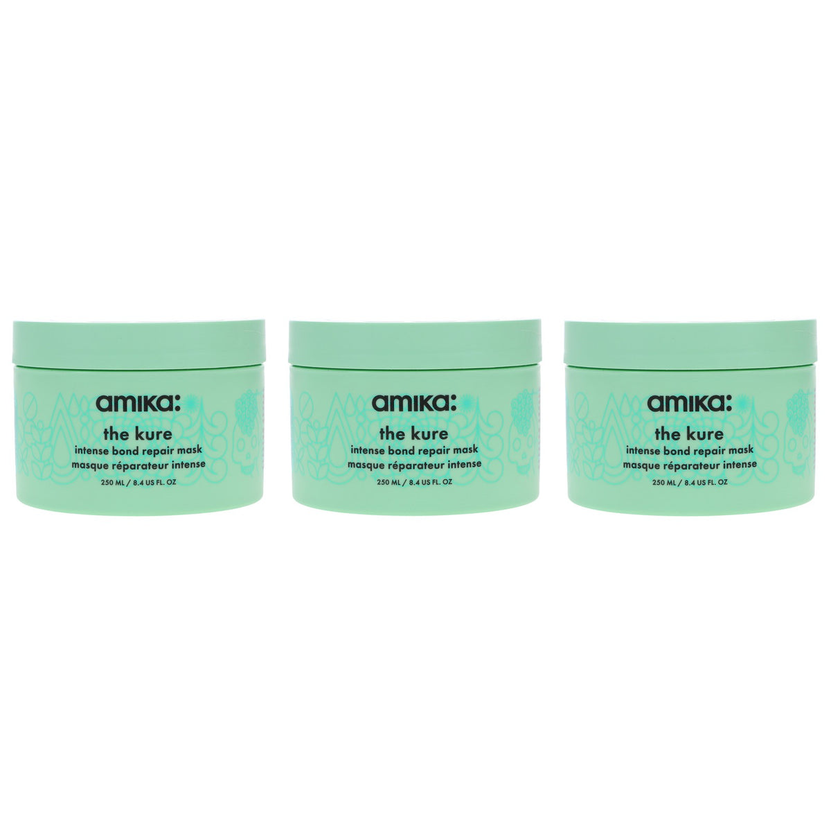 Amika The Kure Intense Repair Hair Mask 8.4 oz Pack of 3 - Deep Nourishing Treatment