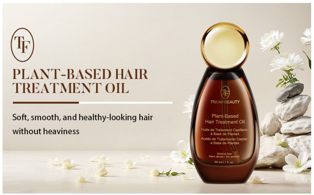 Plant-Based Hair Treatment Oil - Lightweight, Anti-Frizz & Heat Protectant, 50ml
