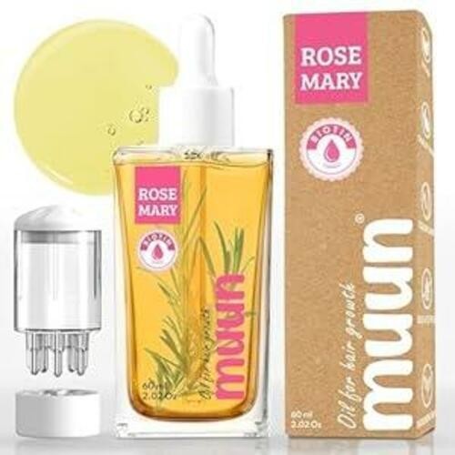 Organic Rosemary Essential Oil with Scalp Massager for Hair Growth & Nourishment