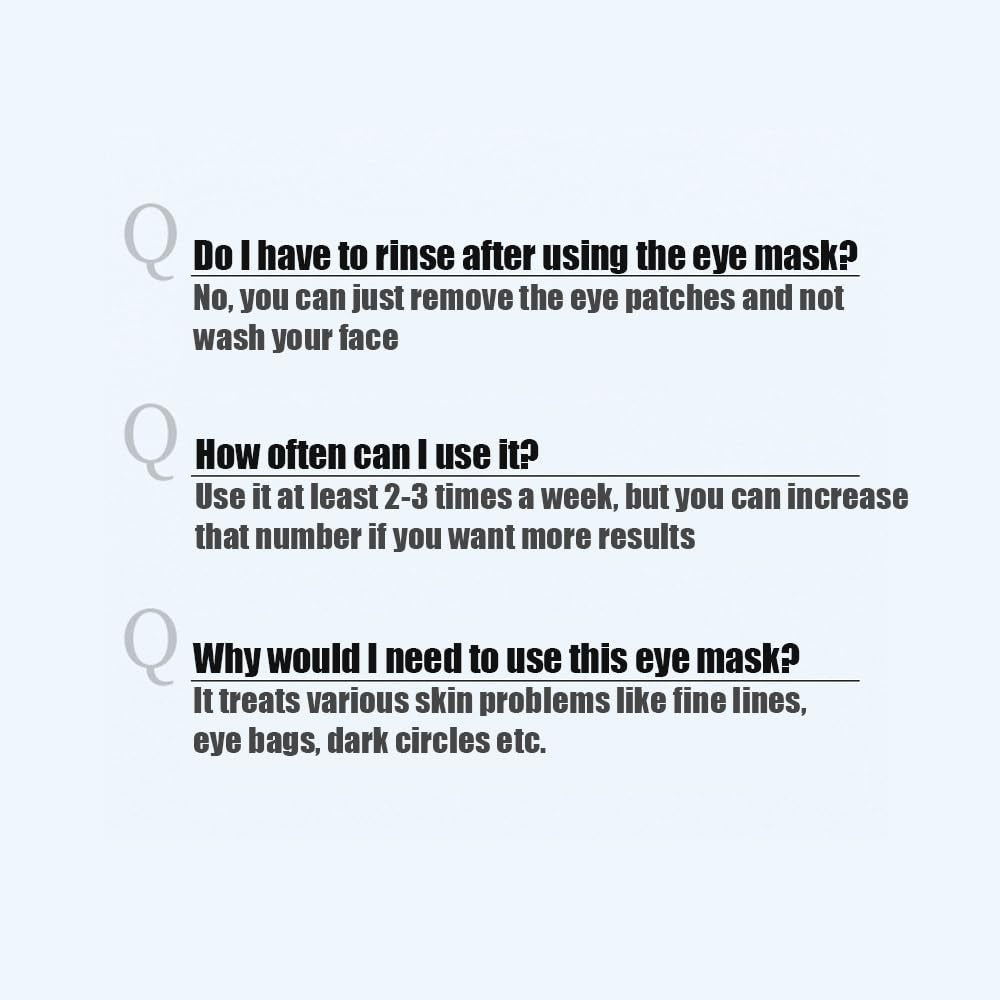 Moisturizing Eye Mask for Dark Circles & Puffiness - 60pcs Blue Copper Peptide