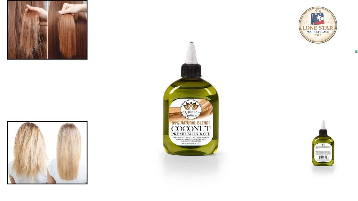 Coconut Infused Hair Oil for Dry & Frizzy Hair - 7.1 fl oz Natural Hair Treatment