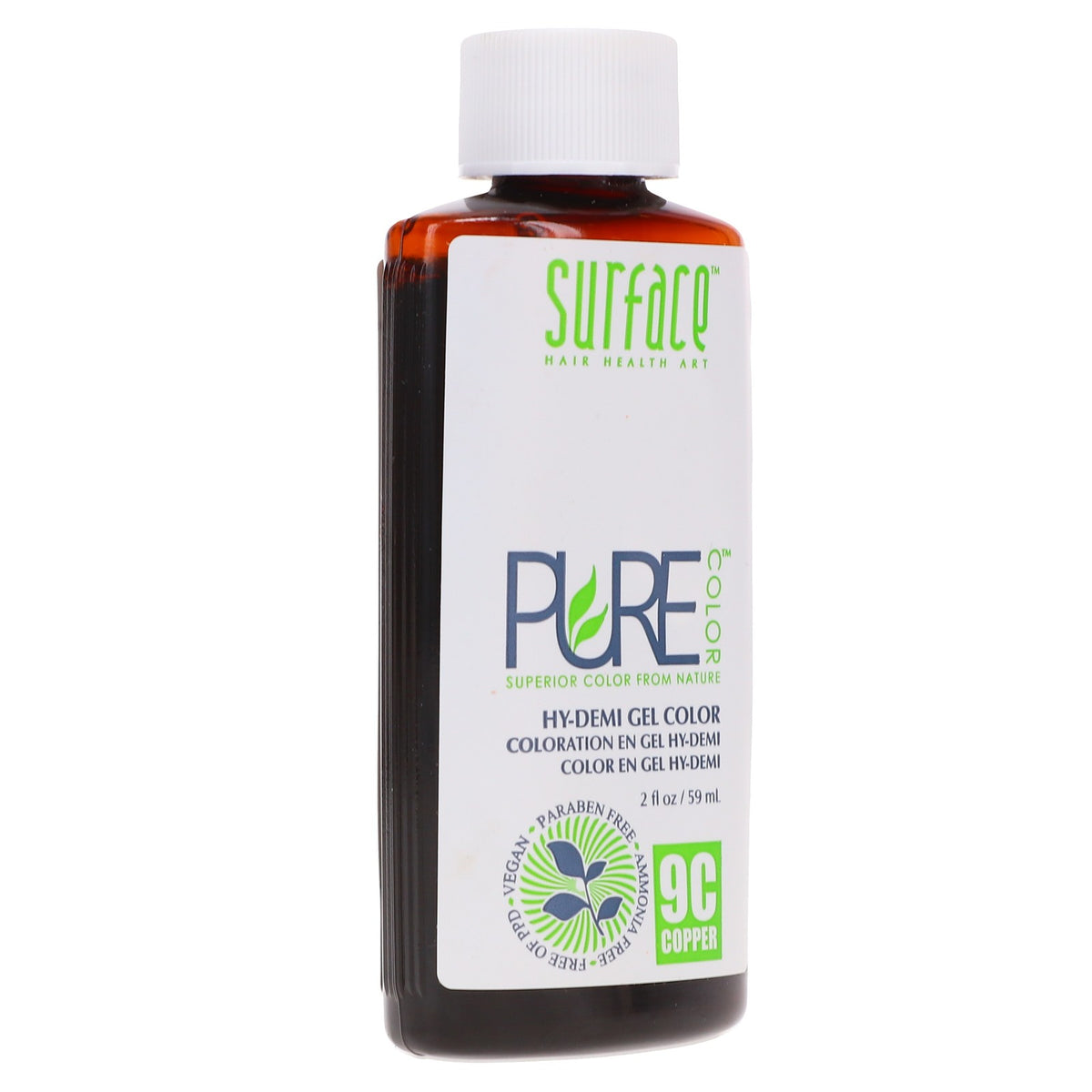 Copper Hair Color Gel - Surface Pure Color 9C, 2 oz, Demi-Permanent, Vegan & Cruelty-Free