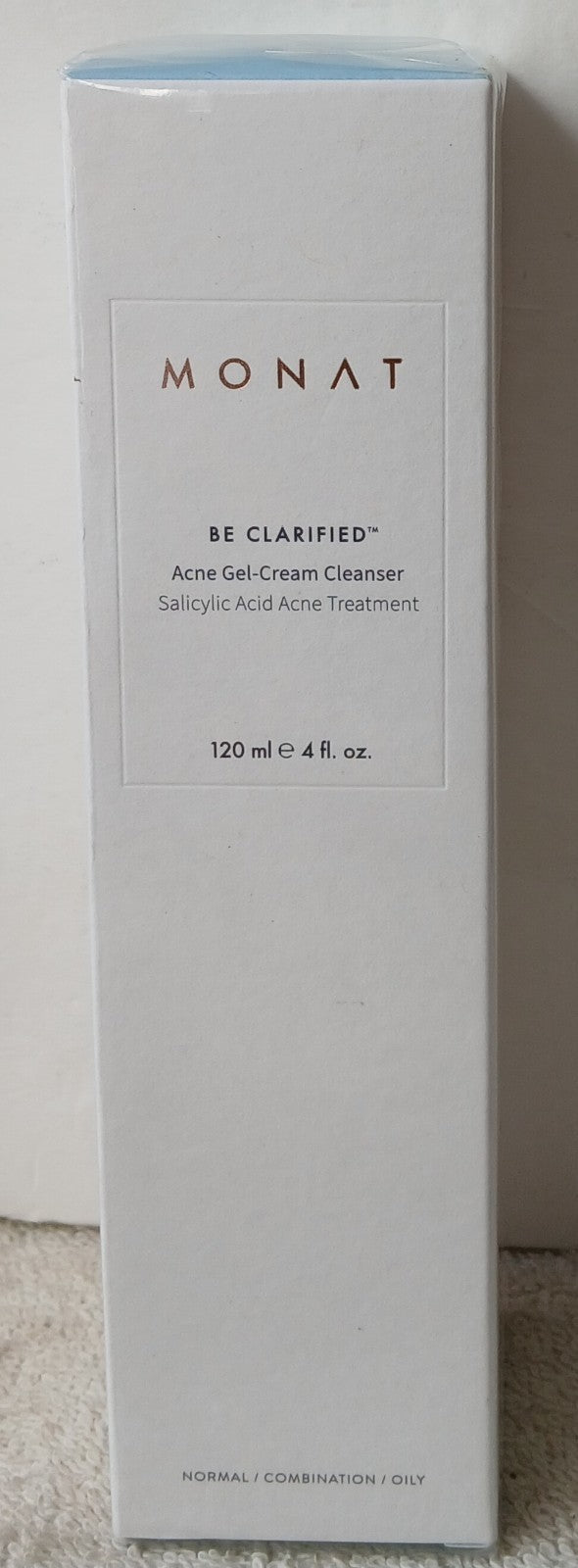 Monat Be Clarified Acne Gel-Cream Skin Cleanser Treatment 4 oz 120mL