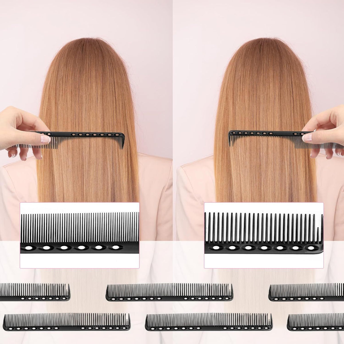 Carbon Fiber Hair Cutting Combs Heat Resistant Styling Tools 12 Pack