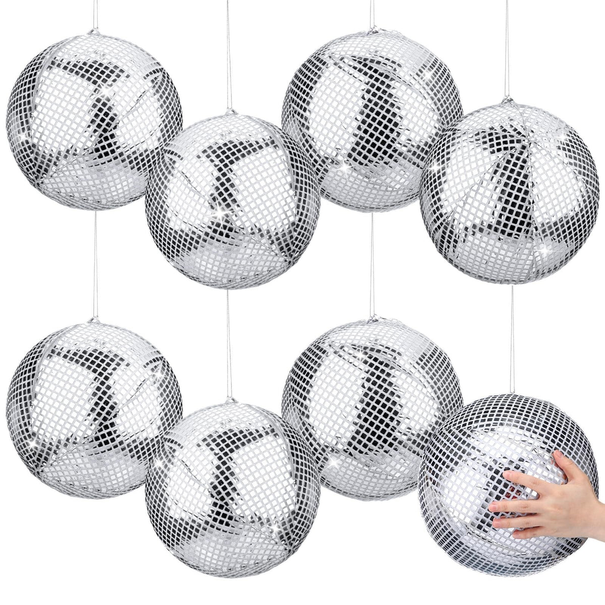 Inflatable Disco Ball Set - 11 Inch Folding Mirror Decor for Parties & Events