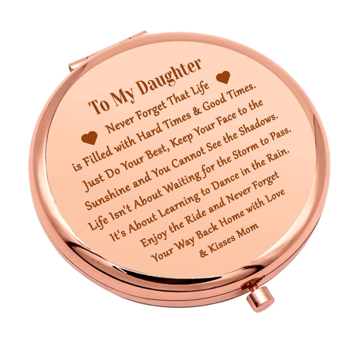 Personalized Daughter Gift Compact Mirror - Inspirational Makeup Mirror for Girls