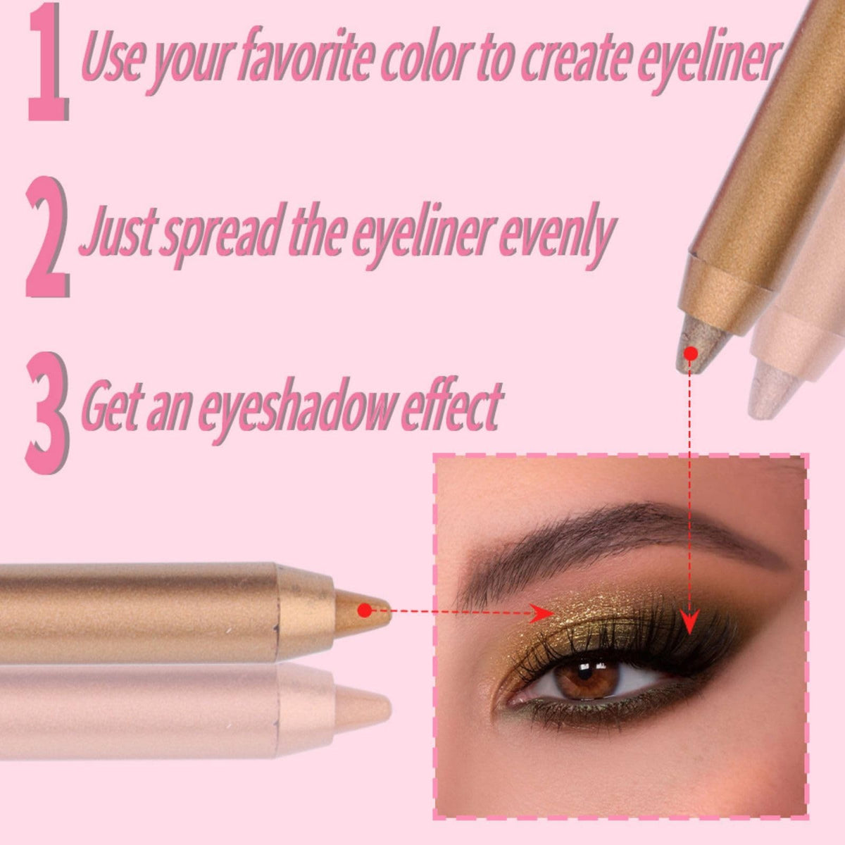 12 Colors Eyeliner Set - Metallic Pearl Shades for Eye Makeup & Art