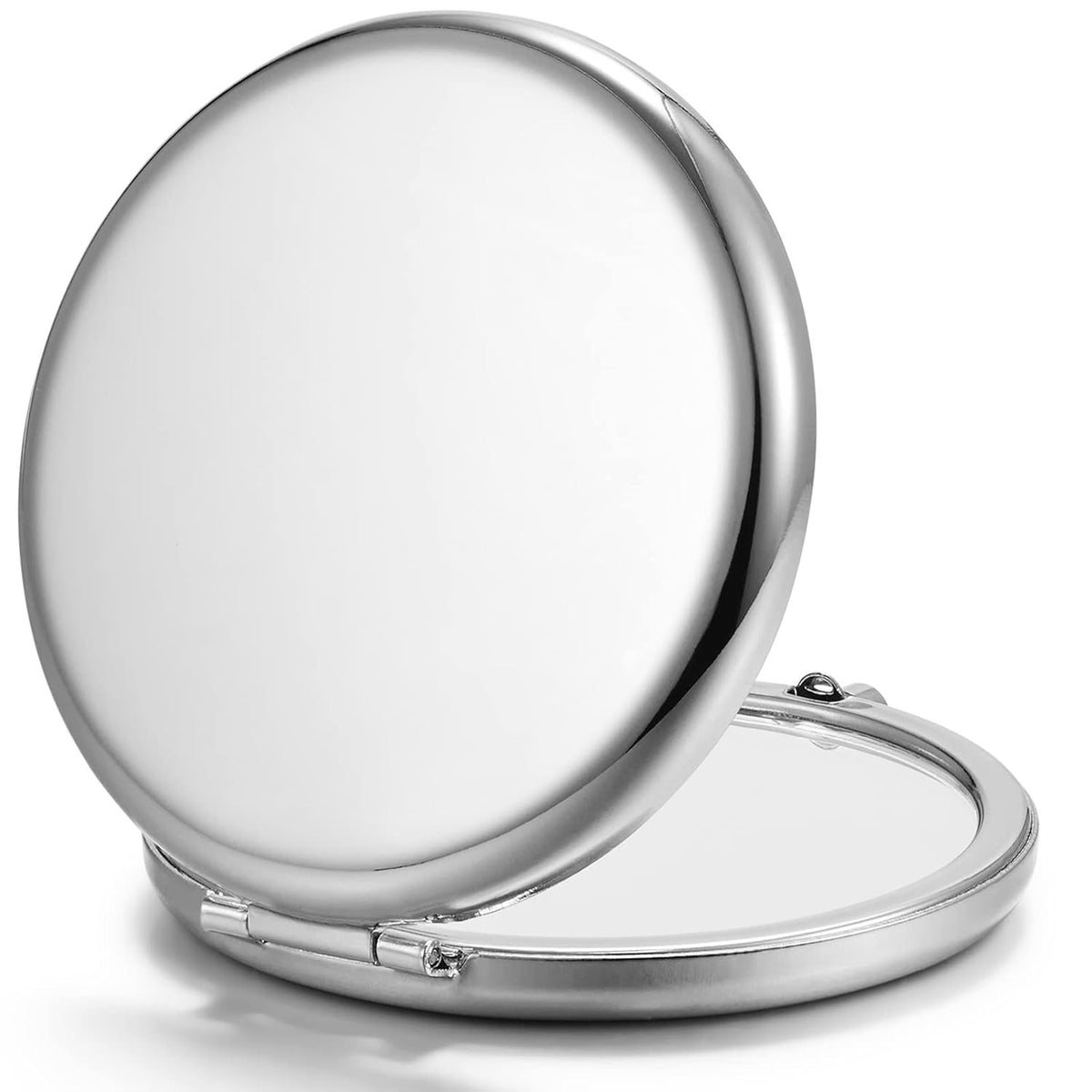 Double-Sided Compact Pocket Mirror with 1X/2X Magnification, Portable & Customizable