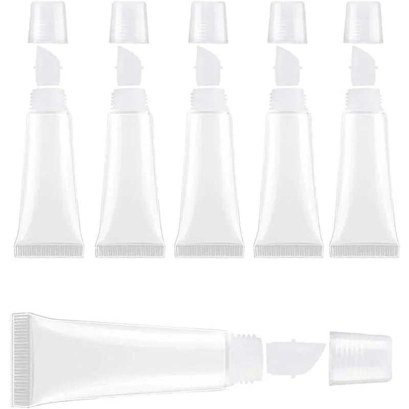 6Pcs Refillable Lip Balm Containers 5/10ml Travel Lip Gloss Tubes DIY