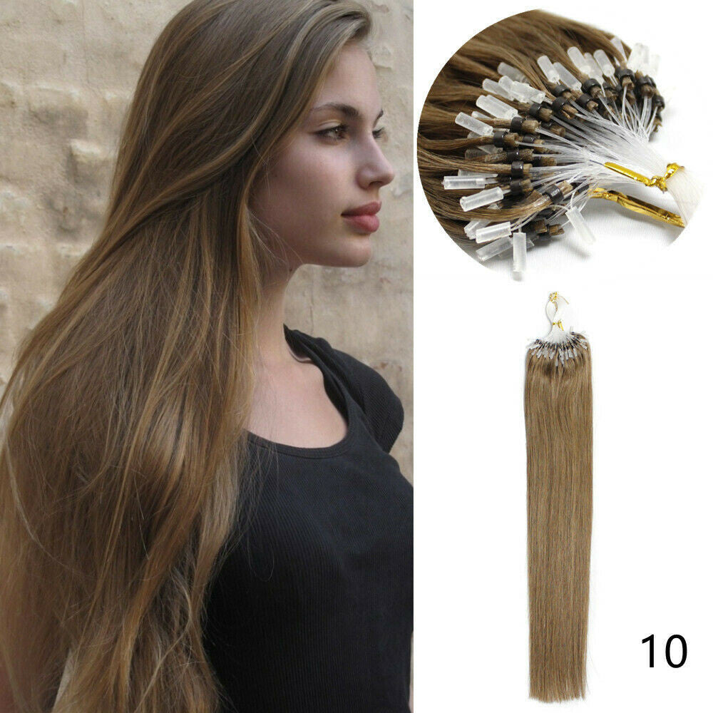 Micro Loop Hair Extensions - Real Human Hair Beads & Link Remy Russian Hair