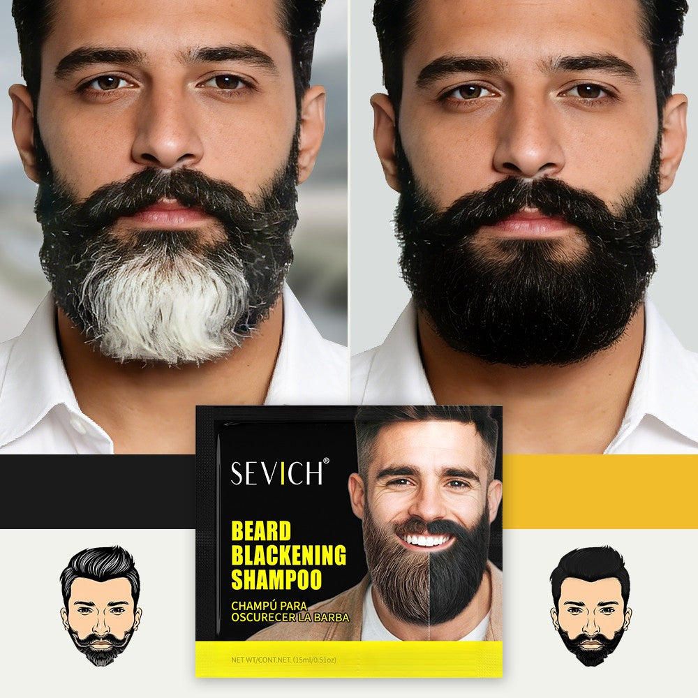 Black Beard Dye Shampoo Men – 10 Pack, 15ml Bottles