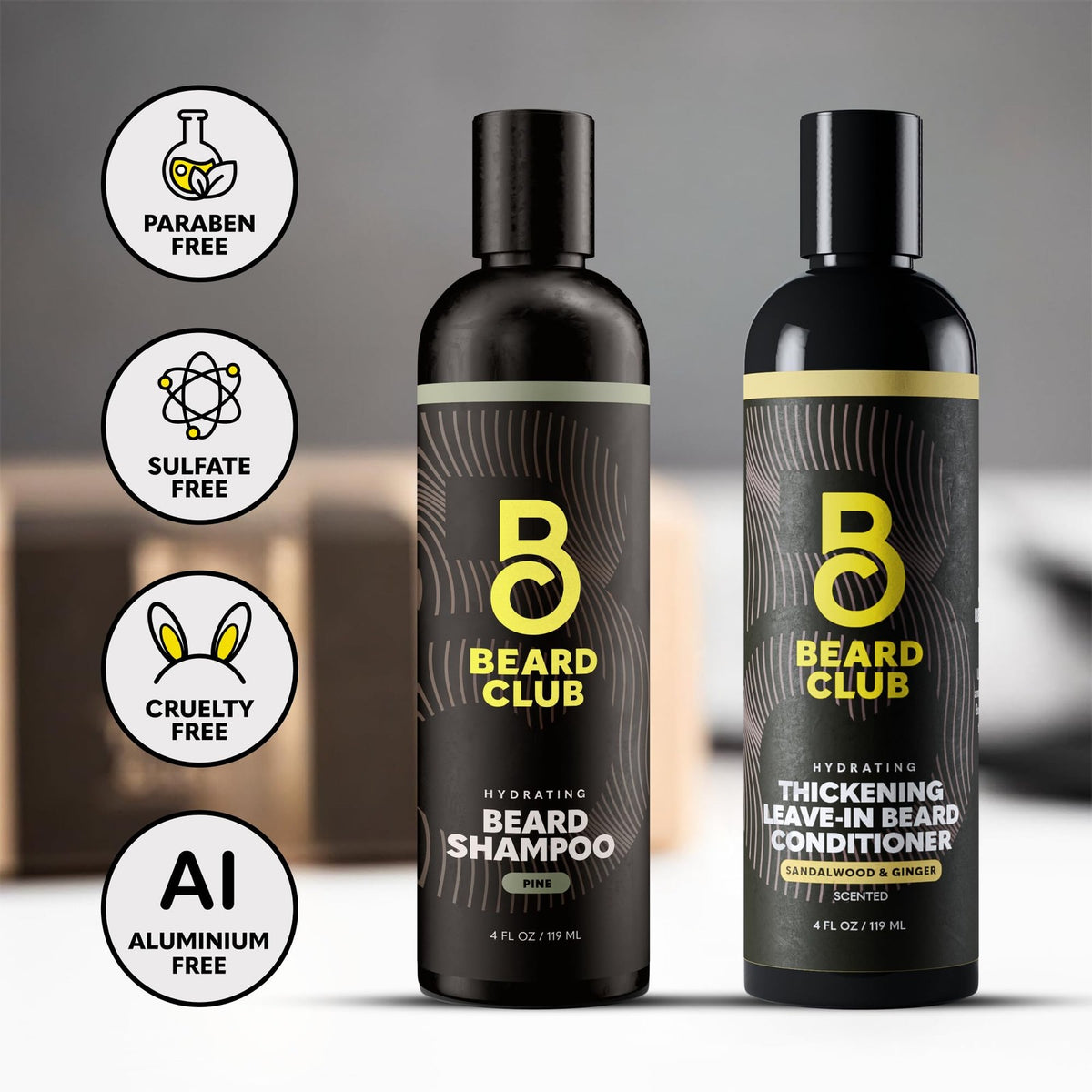 Men's Beard Wash & Conditioner Set - Hydrating Facial Hair Grooming Kit