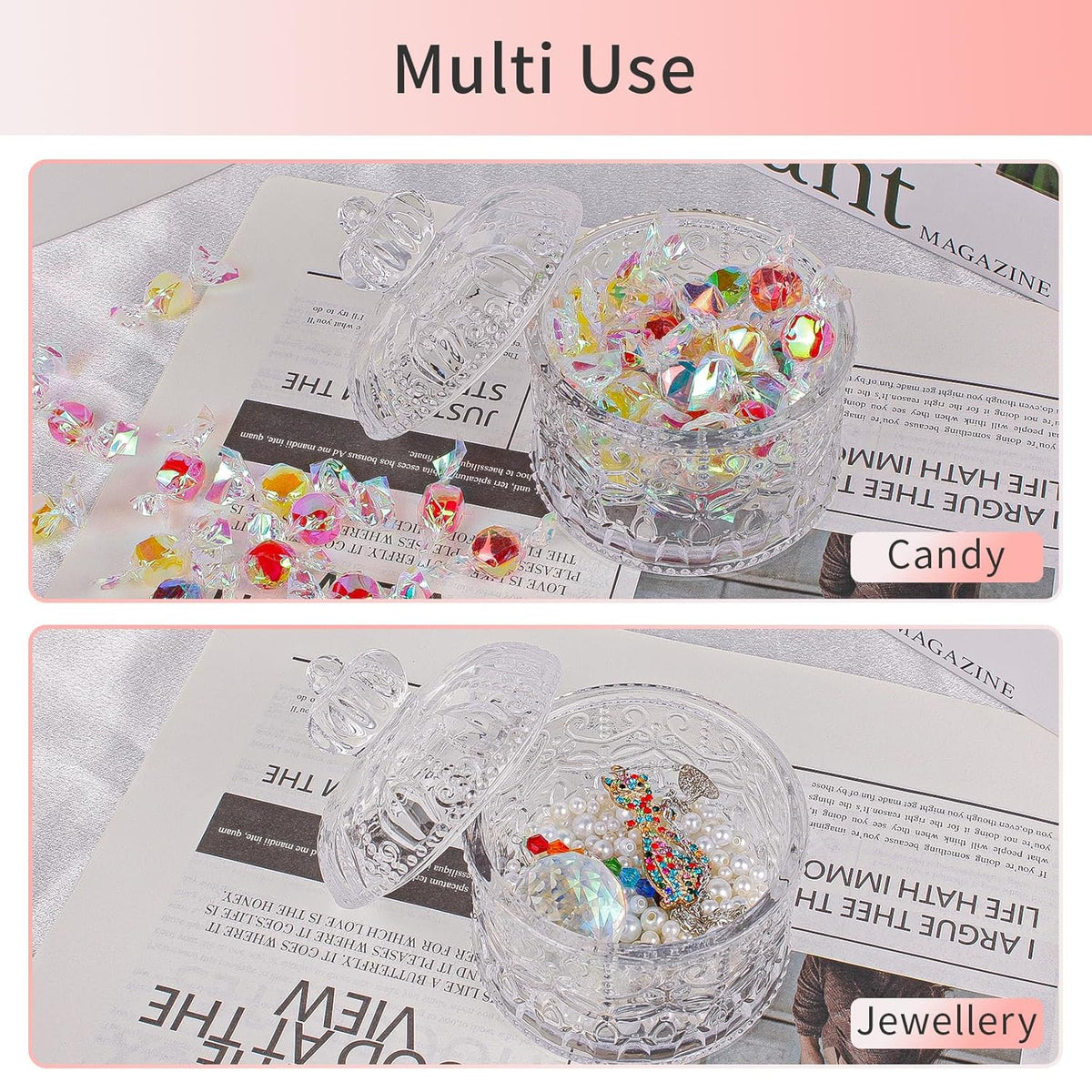 Large Body Powder Puff Set with Crystal Clear Container - Skin-Friendly Makeup Tools