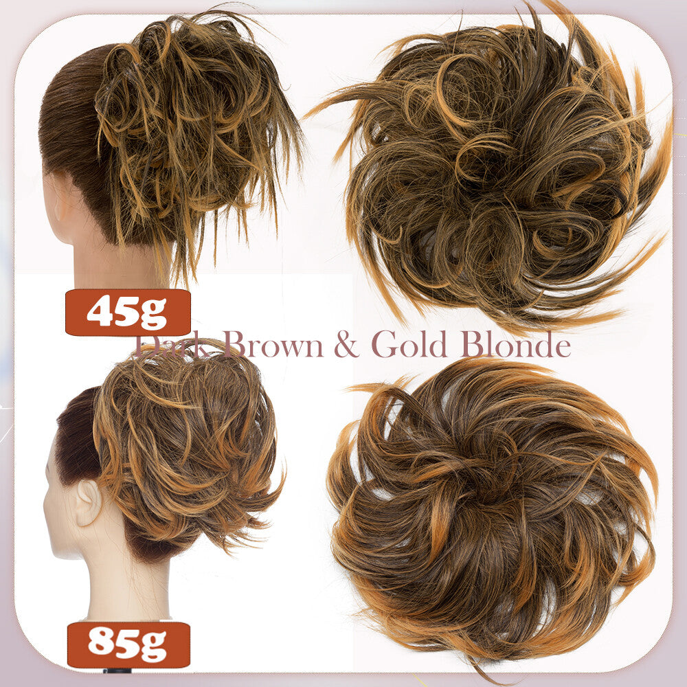 Large Messy Bun Hair Extension Wrap - Thick, Natural Look, Adjustable Updo