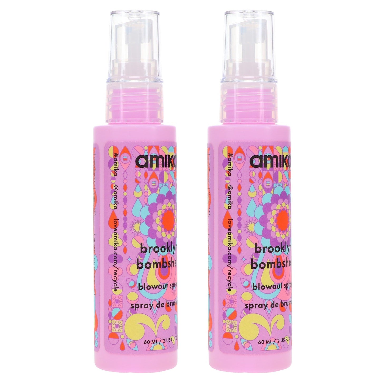 Amika Brooklyn Bombshell Blowout Spray - 2 oz Hair Volumizer & Shine Mist - 2 Pack