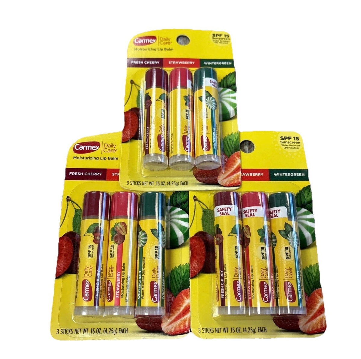 Moisturizing Lip Balm Trio SPF 15 Water-Resistant - Carmex