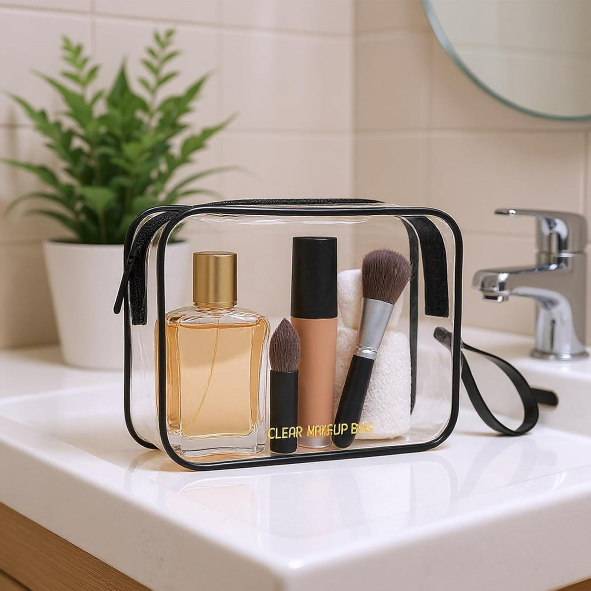 Travel Toiletry Bag Set 2 Pack TSA Approved Hanging Cosmetic Bags - Black