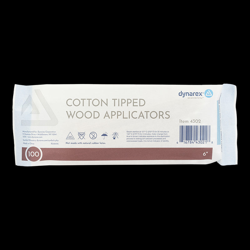 Non-Sterile Cotton Tipped Applicator Sticks - 6 Inch Wood Swabs Case of 4000