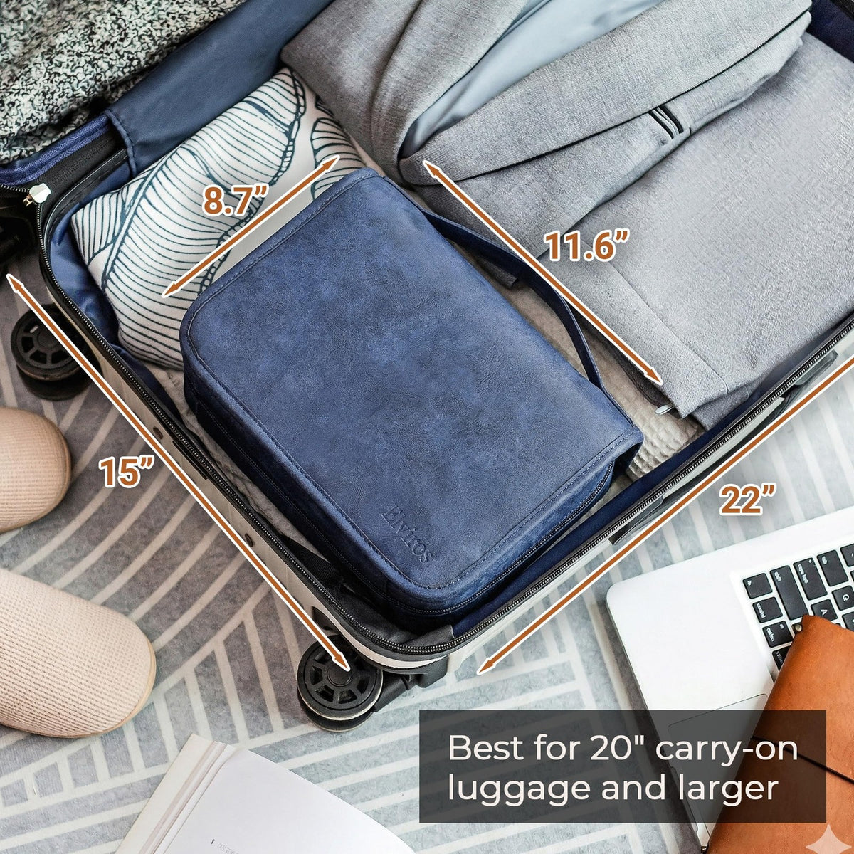 Men's Waterproof Travel Toiletry Bag with Hanging Hook and Multiple Compartments