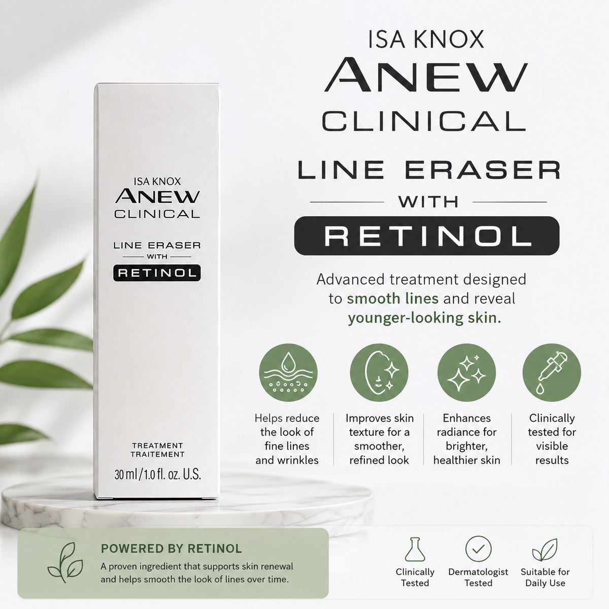 Avon Isa Knox Anew Clinical Line Eraser Retinol Treatment 1 oz 04/27