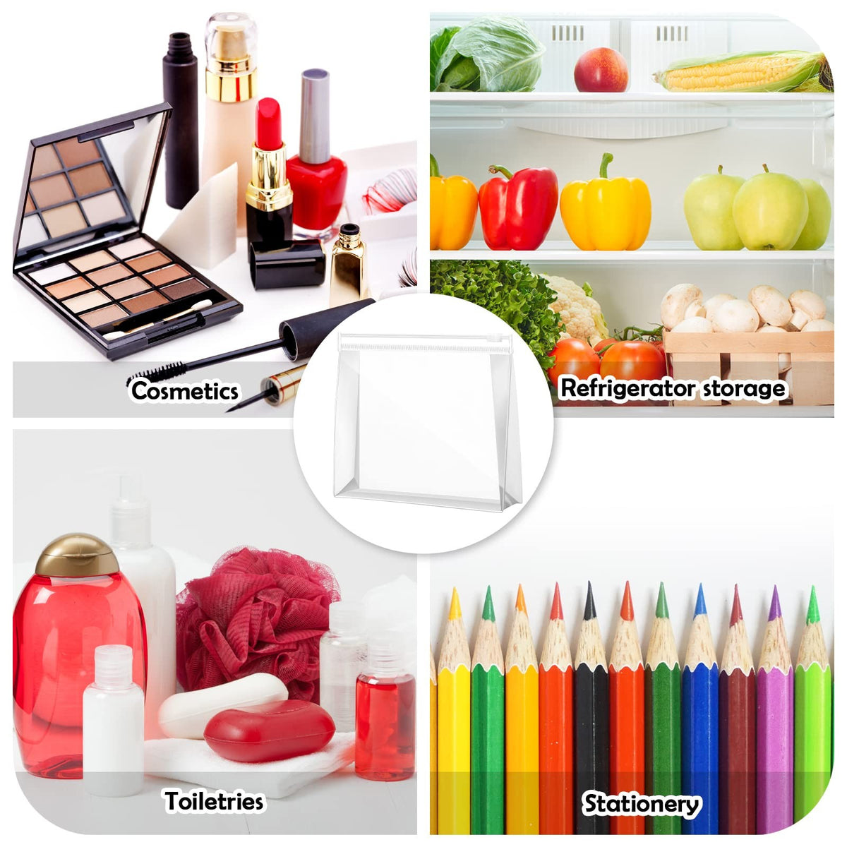 50 Pcs Clear Makeup Bags Small Travel Cosmetic Zipper Pouches Waterproof PVC