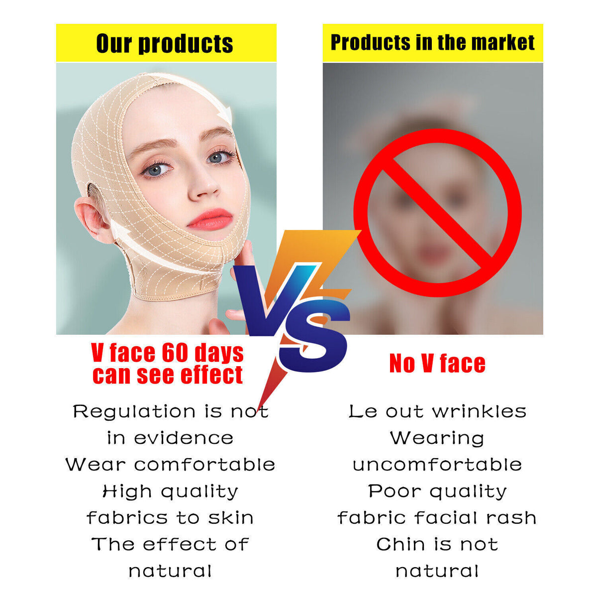 Reusable V Line Face Slimming Mask for Double Chin Reduction & Facial Lifting