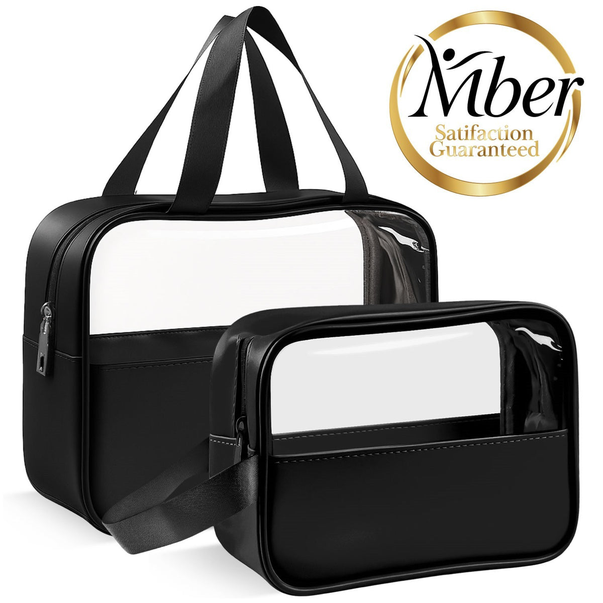 TSA Approved Clear Toiletry & Makeup Bags Set Travel Organizer