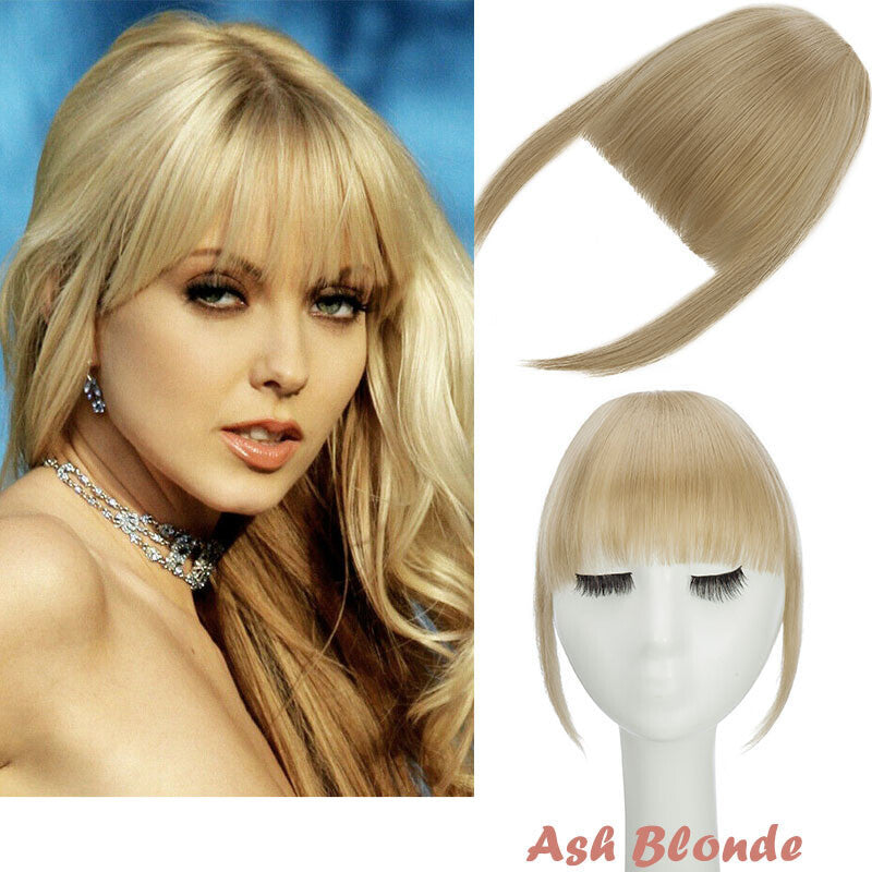Clip-In Hair Bangs Extensions - Wispy, Natural, 9-inch Styles