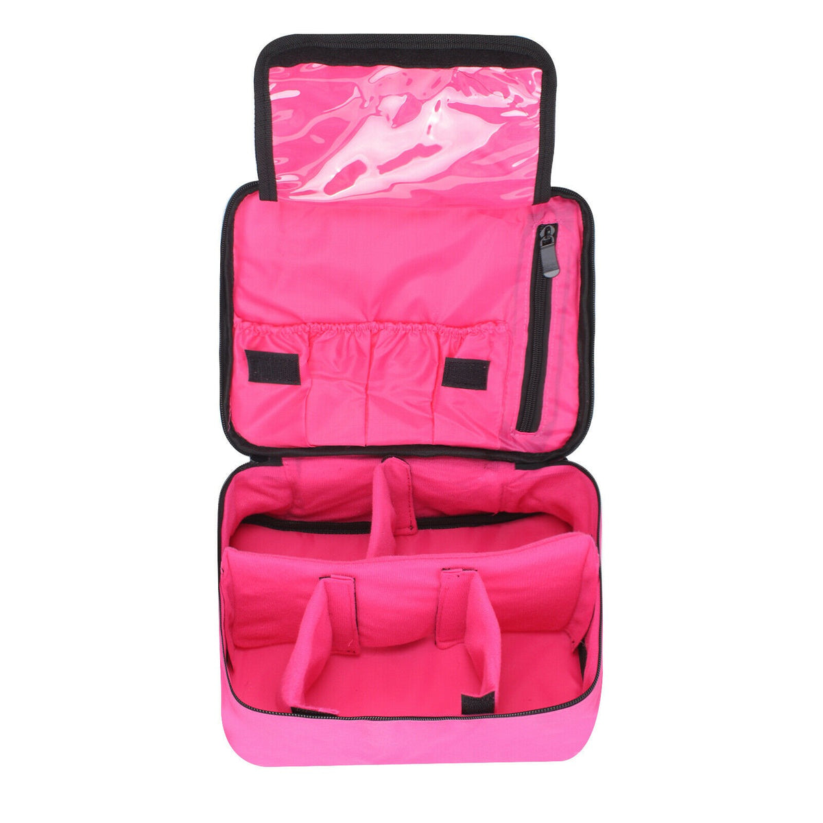 Pink Makeup Bag with Handle - Travel Cosmetic Organizer & Wash Bag