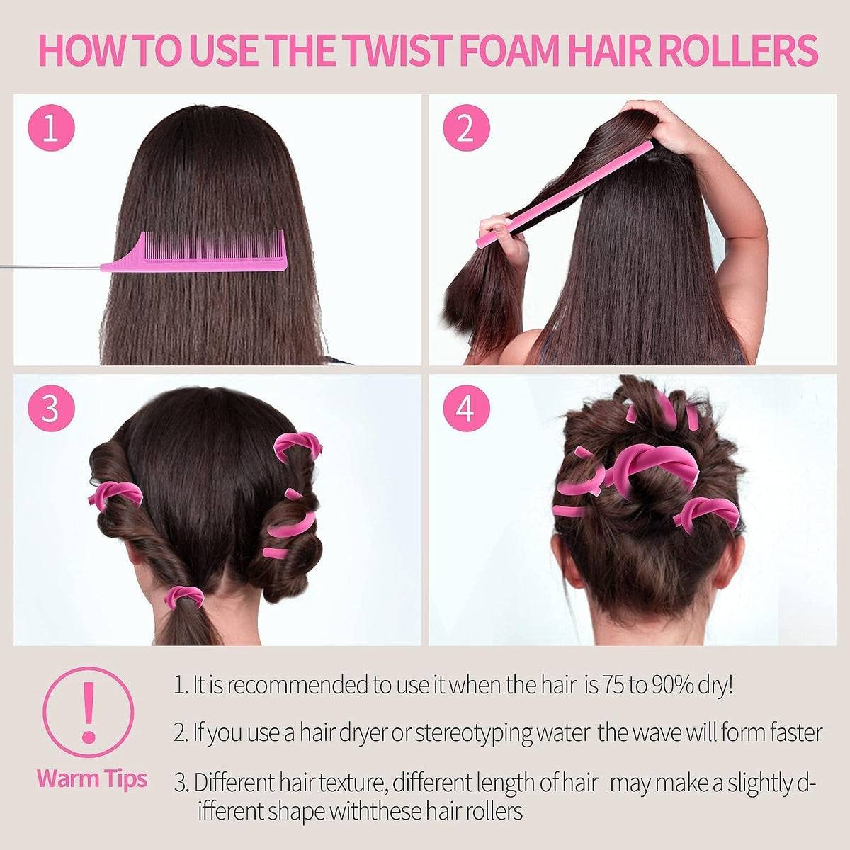 Heatless Flexi Rod Set with Steel Comb for Effortless Curls - 30 Pieces