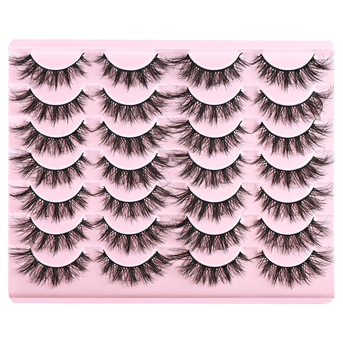 Short Natural Cat Eye Lashes 15mm - 14 Pairs Black Faux Synthetic