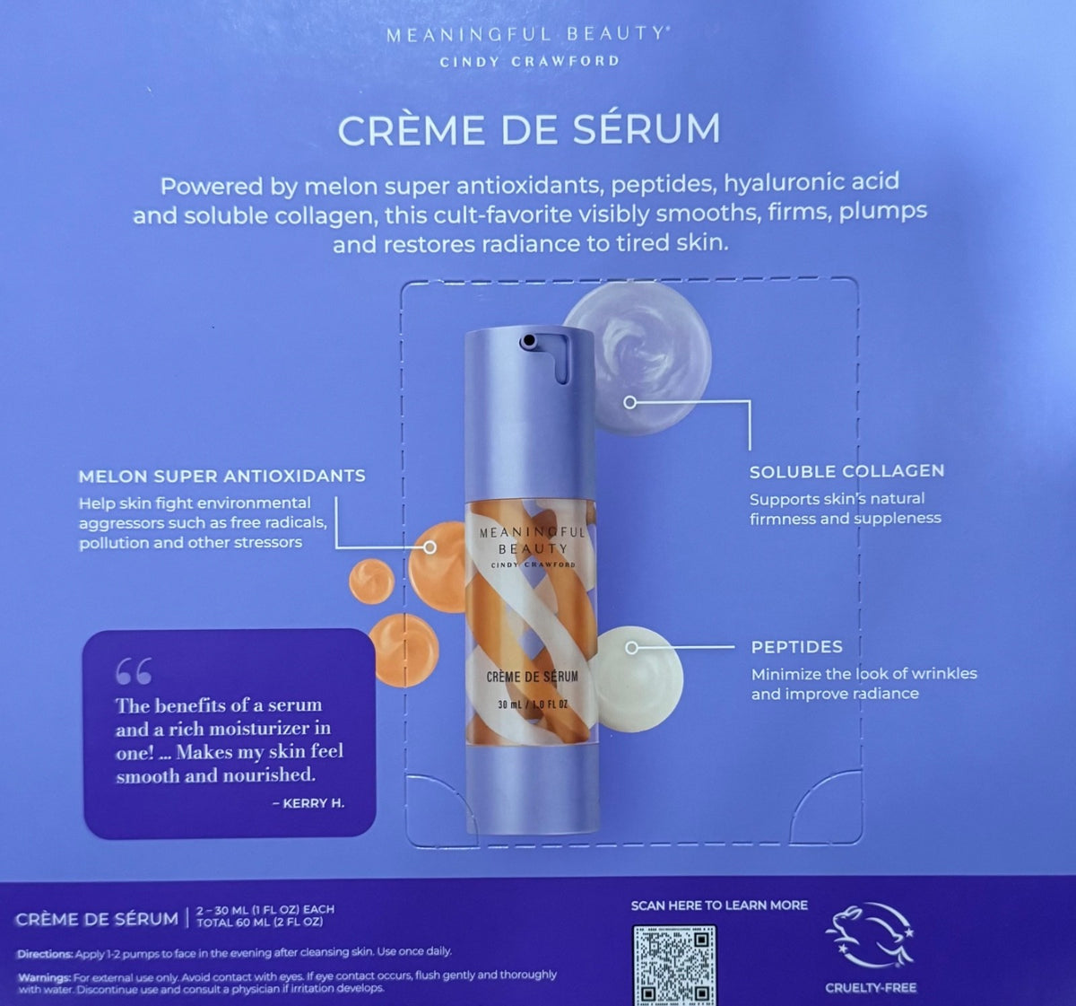 2-Pack Face Serum and Moisturizer Cream for Wrinkle Reduction - 2 Fl Oz