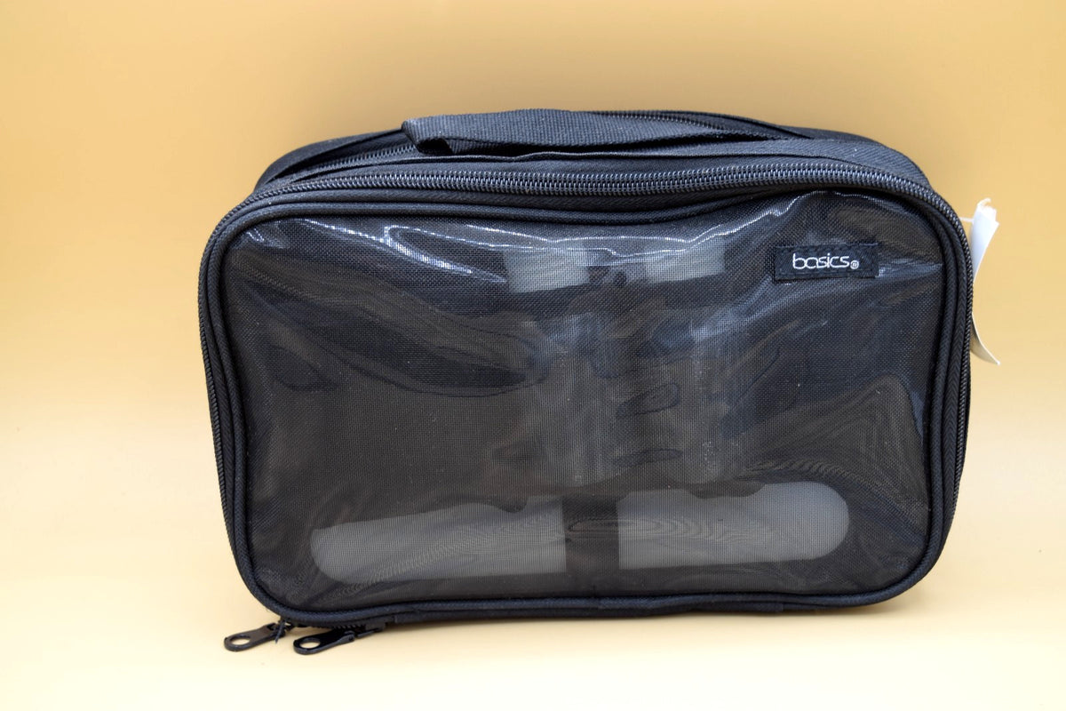 Travel Organizer Bag with Zippered Compartments for Brushes and Toiletries
