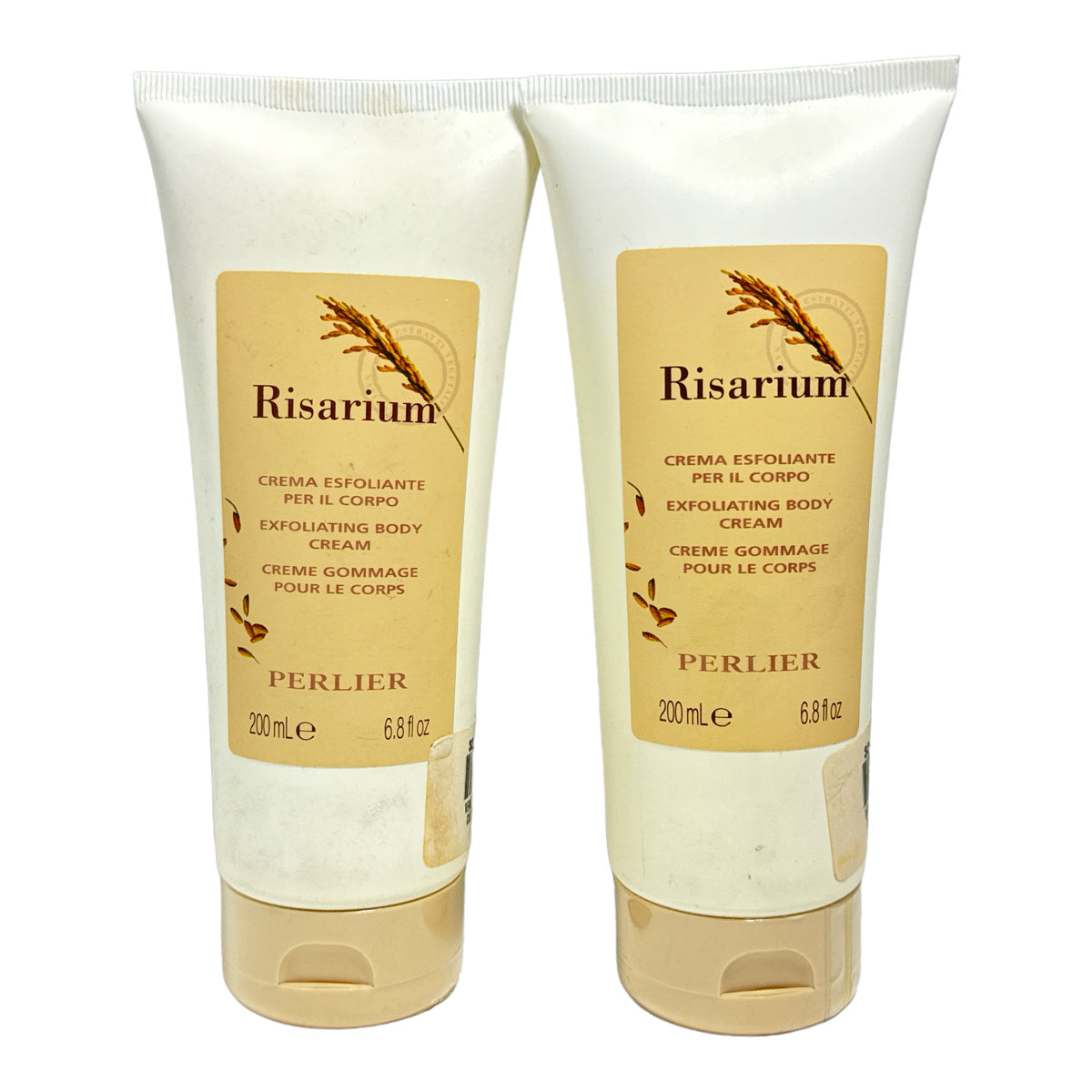 PERLIER Risarium Exfoliating Body Cream 200ml/6.8fl.oz. LOT OF 2