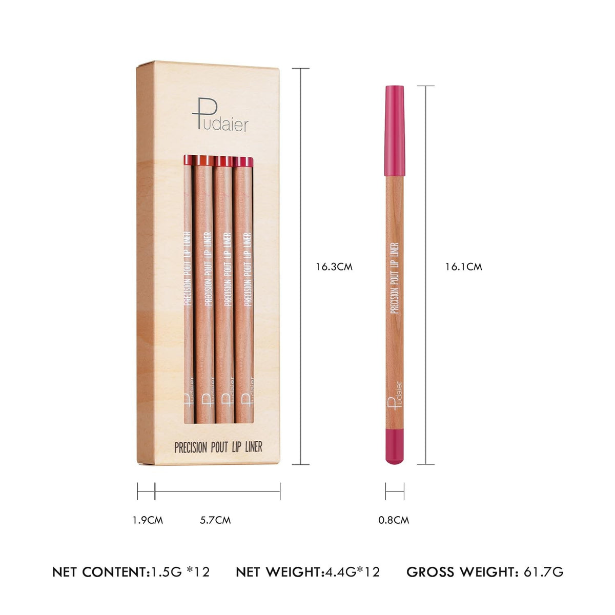 Lip Liner Set 12 Colors - Matte Waterproof Cruelty-Free Makeup Kit