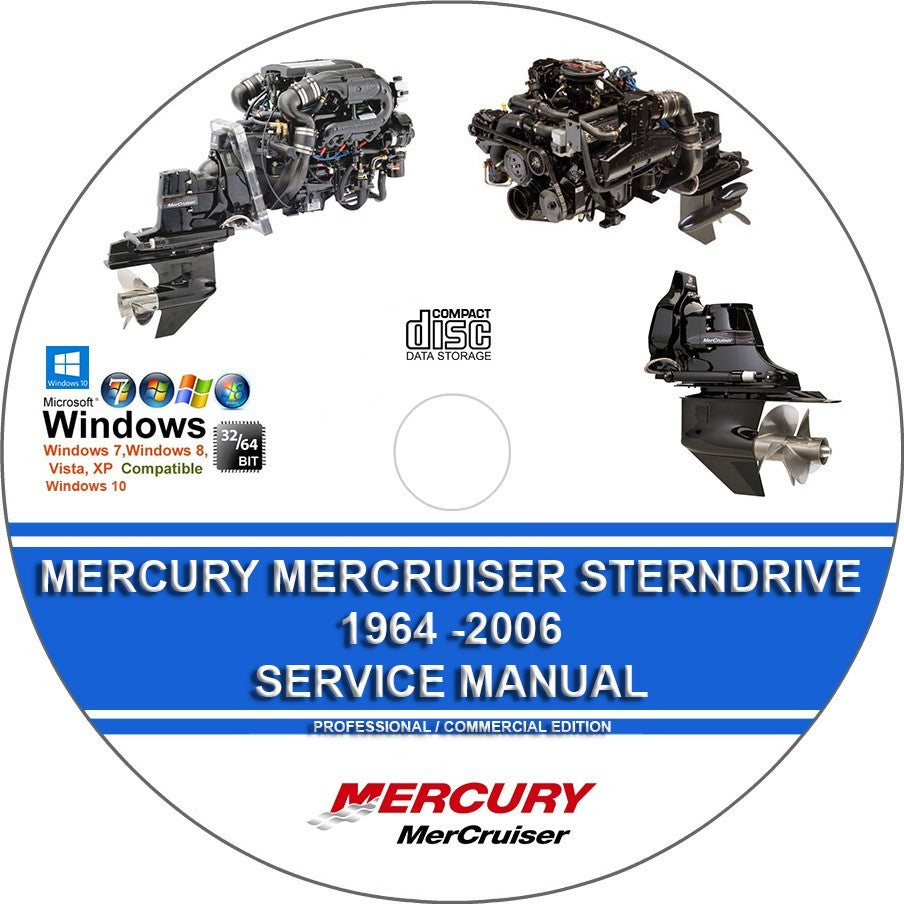 Mercury Mercruiser Sterndrive Service Repair Manual 1964-2006