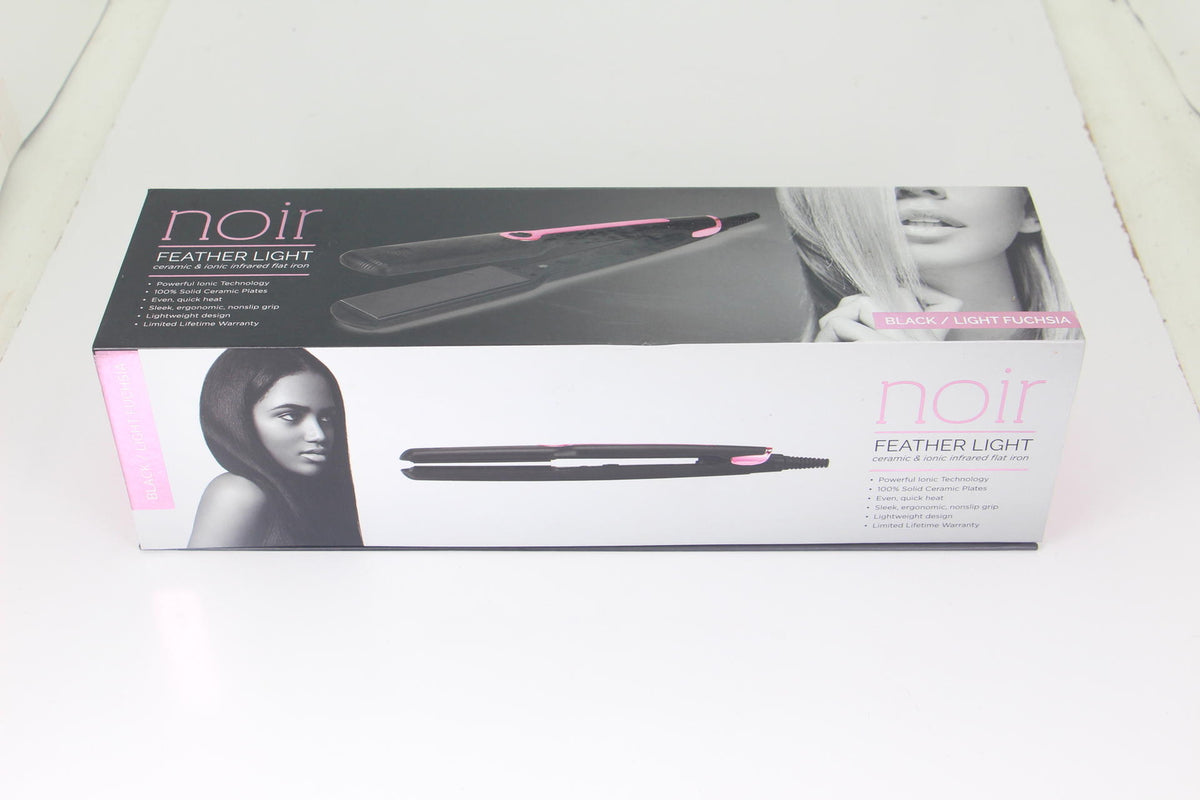Ceramic Ionic Hair Straightener Iron 1.25 Inch Black Fuchsia U38B