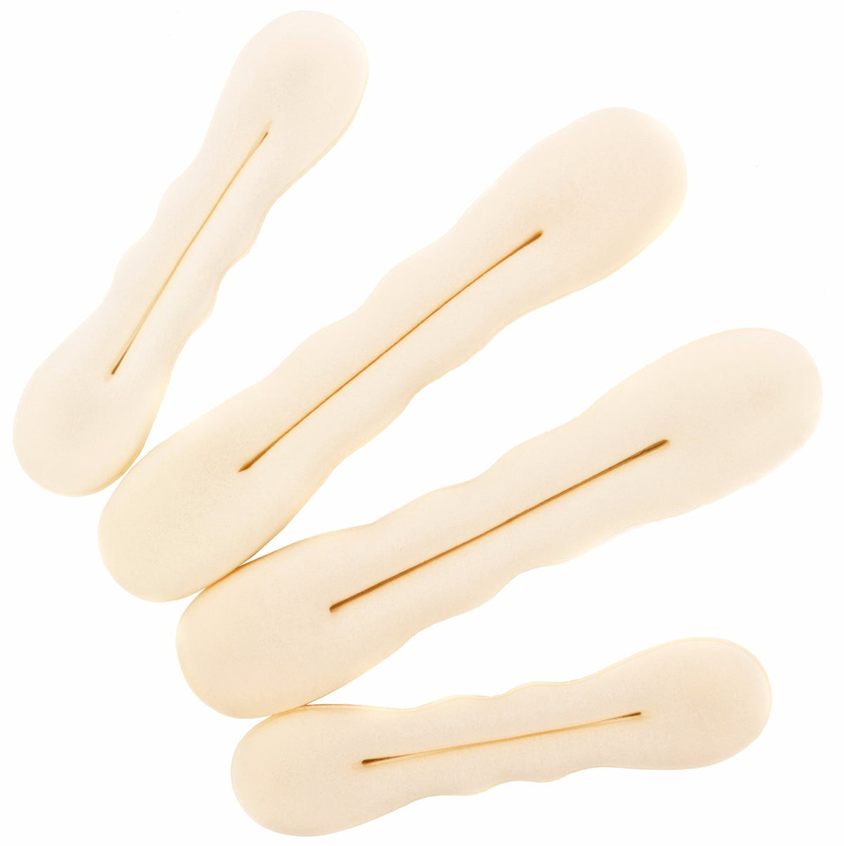 4pcs Beige Magic Foam Sponge Bun Maker Hair Donut Ponytail Clip Twist