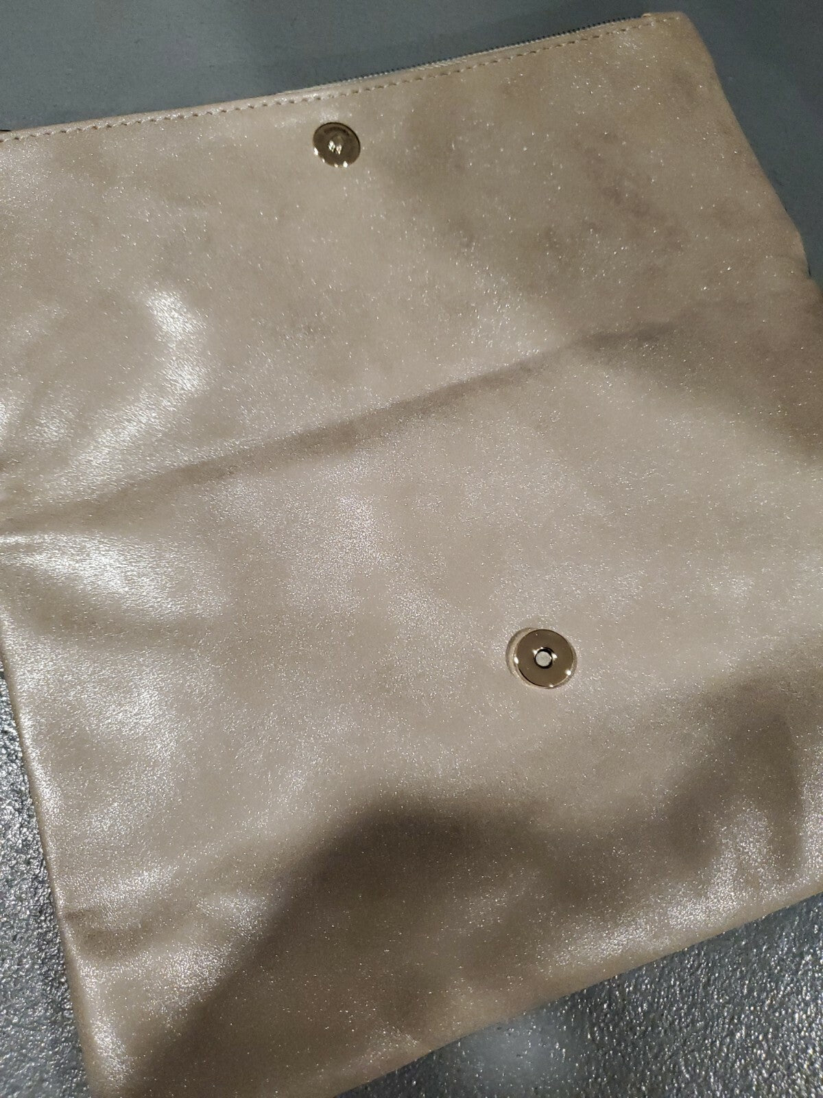 Grey Faux Leather Clutch Bag for Cosmetics and Makeup - 10x9.5 Inches