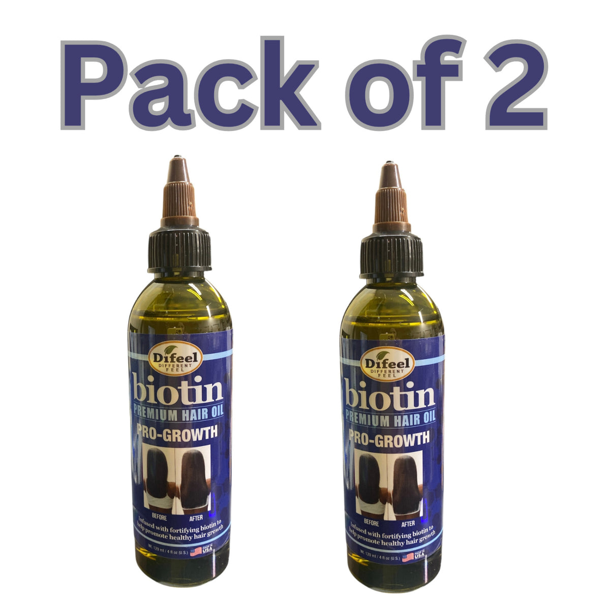 Biotin Hair Growth Oil for Thicker Hair - Pack of 2, 120ml