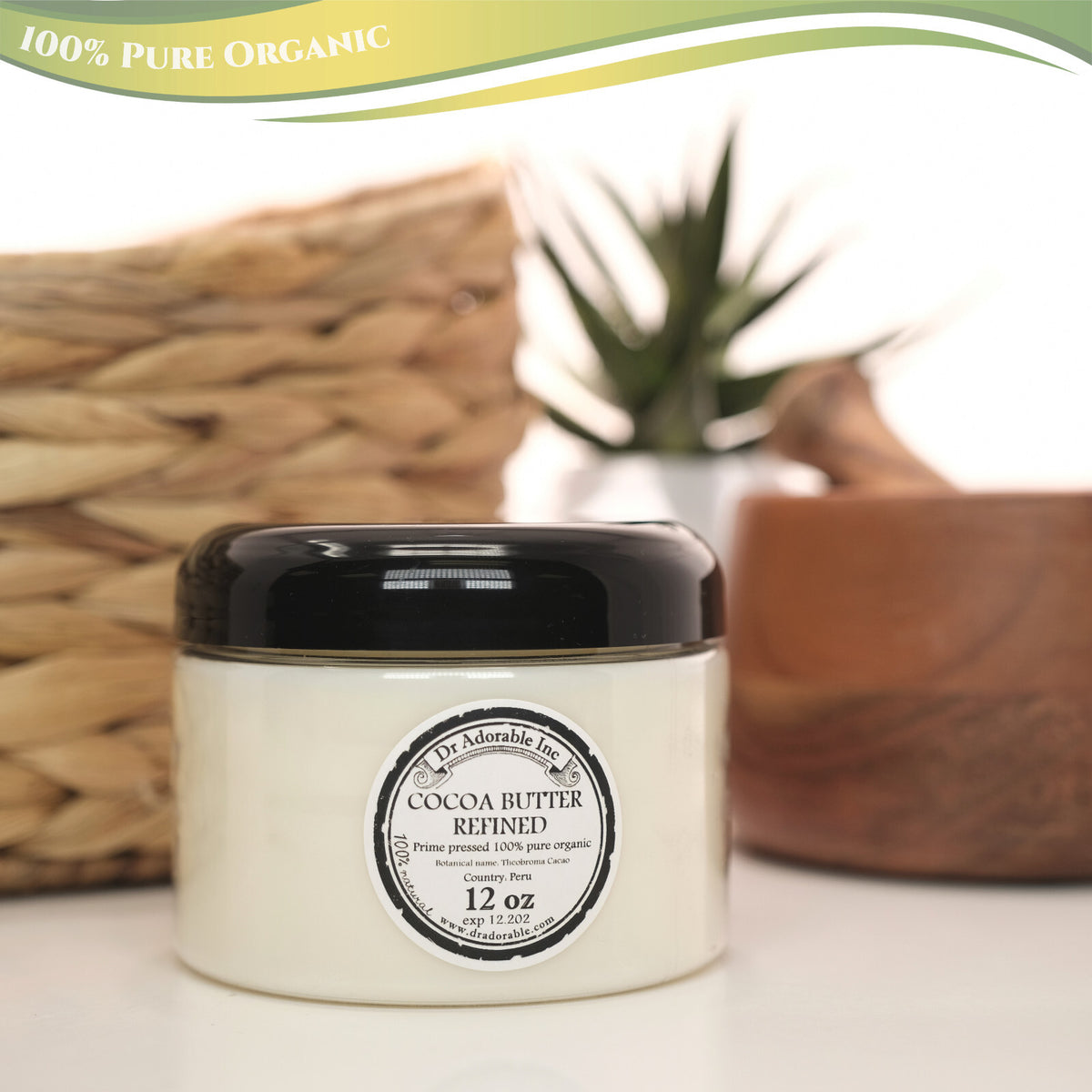 Pure Refined Organic Cocoa Butter for Cosmetics & Skin Care
