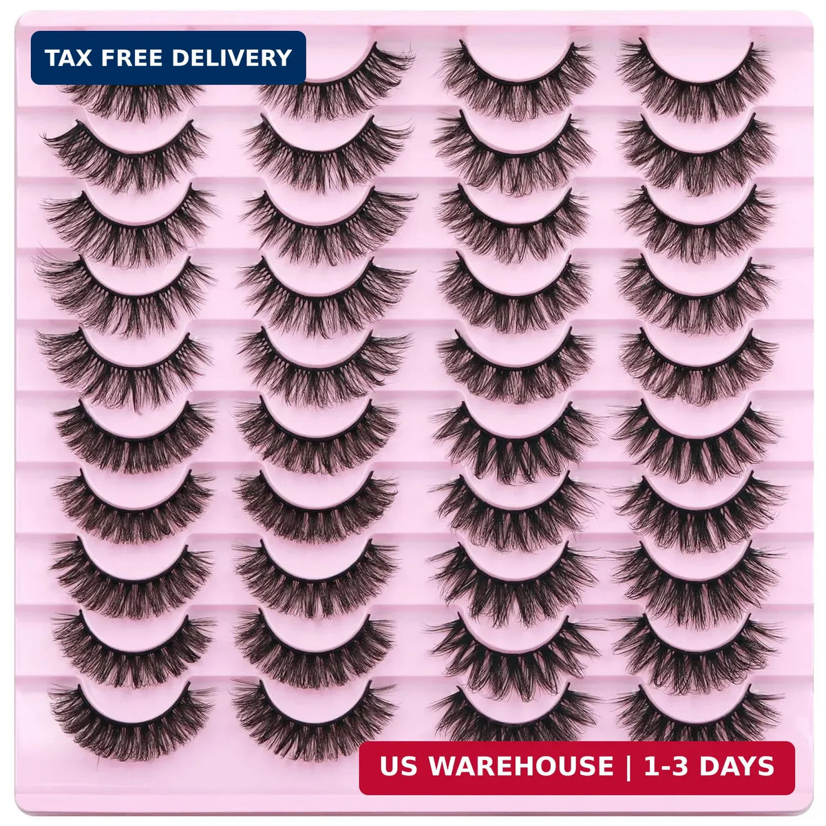 20 Pairs False Eyelashes Set Natural Wispy Fluffy Cat Eye Faux Mink Lashes