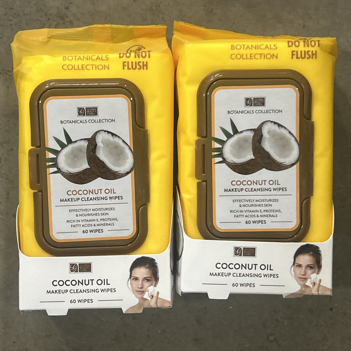 Coconut Oil Makeup Cleansing Wipes - 2 Pack 60 Count