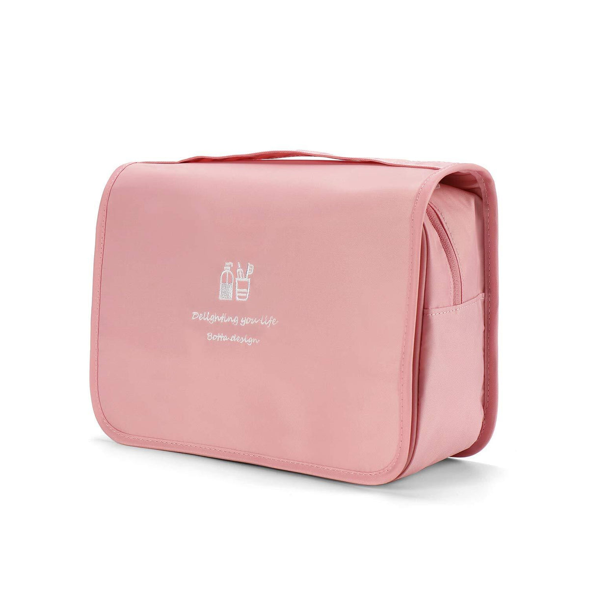 Hanging Toiletry Bag Waterproof Travel Cosmetic Organizer in Pink