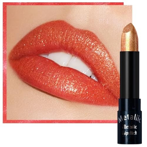 Color Changing Glitter Lipstick - Metallic Shimmer Lip Makeup for Women