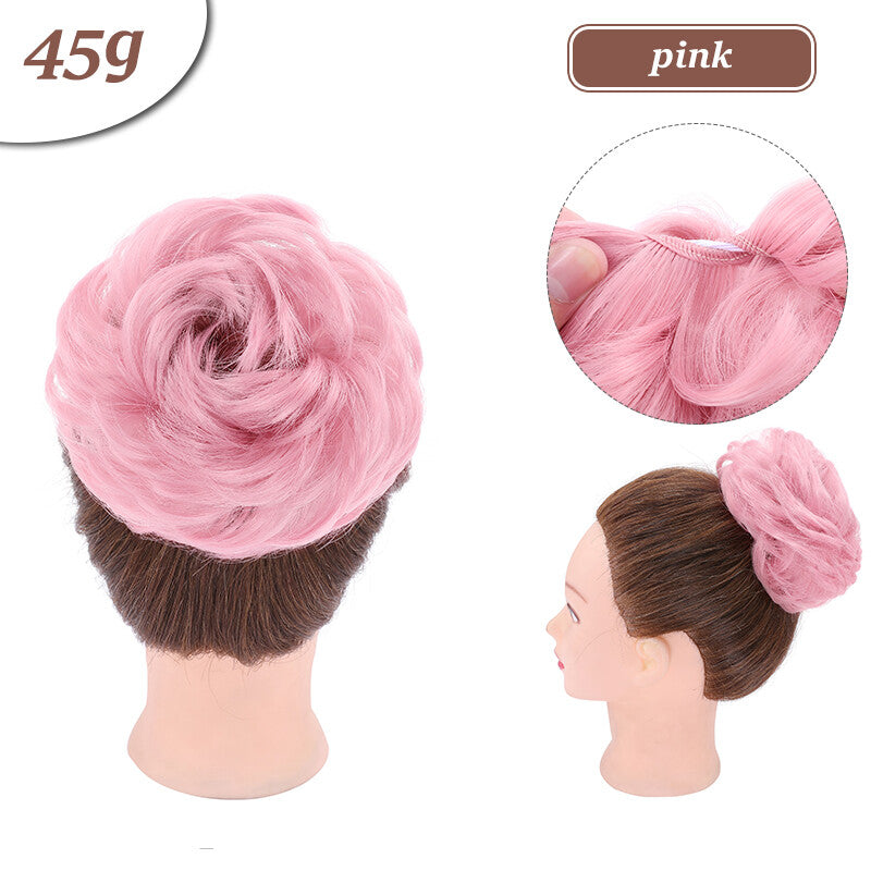 Natural Curly Messy Bun Hair Piece Extensions - Real Human Hair, Updo Scrunchie